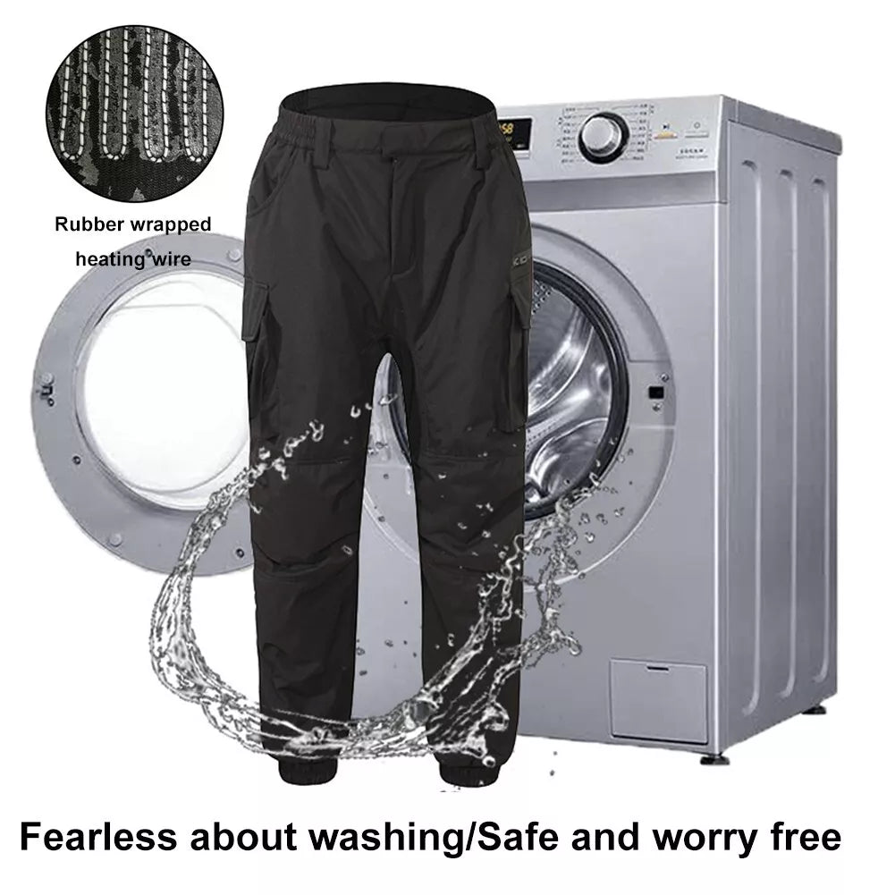 Men Women Electric USB Heated Pants Winter Warmer Trousers Multi-pocket Overalls